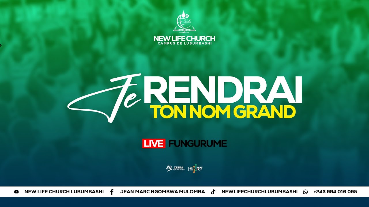 Je Rendrai Ton Nom Grand avec pasteur Jean Marc NGOMBWA partie 1