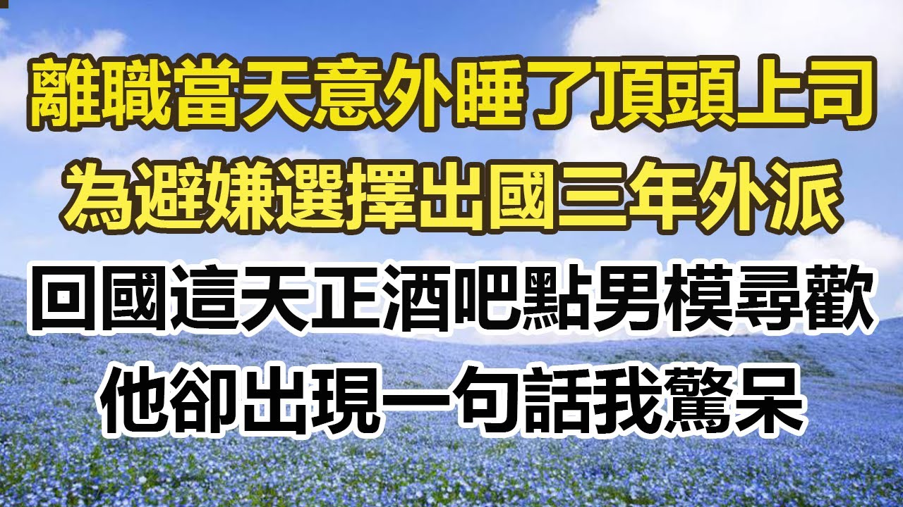 離職當天意外睡了頂頭上司，為避嫌選擇出國三年外派，回國這天正酒吧點男模尋歡，他卻出現一句話我驚呆#幸福敲門 #為人處世 #生活經驗 #情感故事