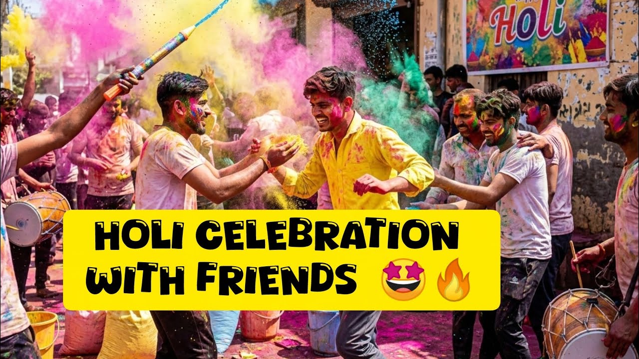 होळी सेलेब्रेशन 🤩😎 #holi #vlog #krushna #entertainment #villagelife 