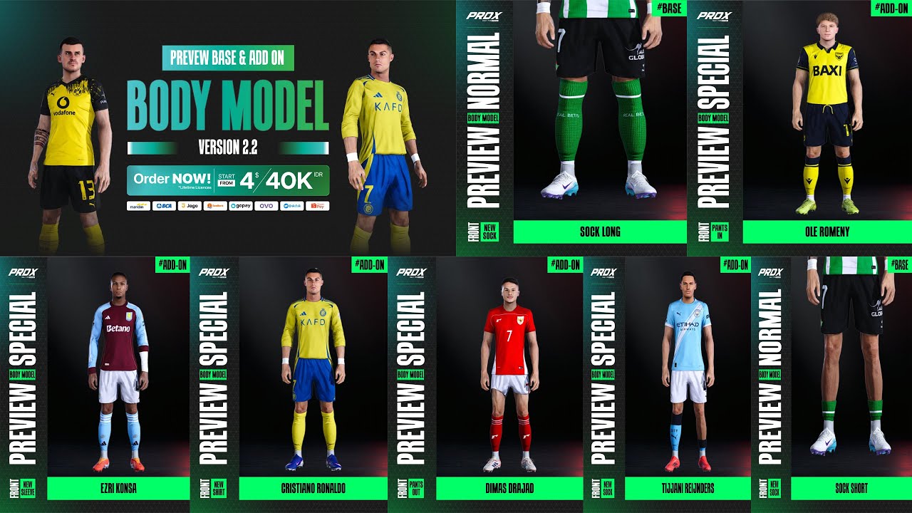 [PREMIUM] Body Model Base & AddOn Update V2.2 by PRDX - PES 2021 & Football Life 2026