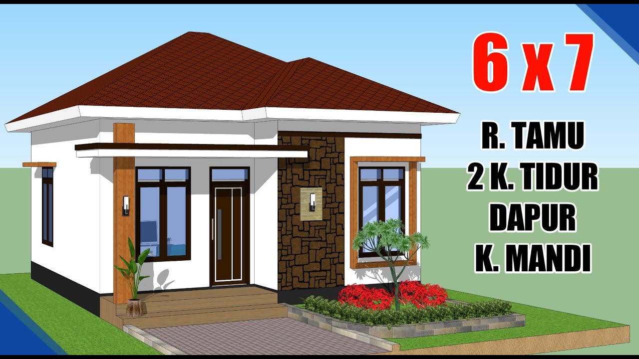 Desain Rumah Minimalis Sederhana 6x7 Meter dengan 2 Kamar tidur