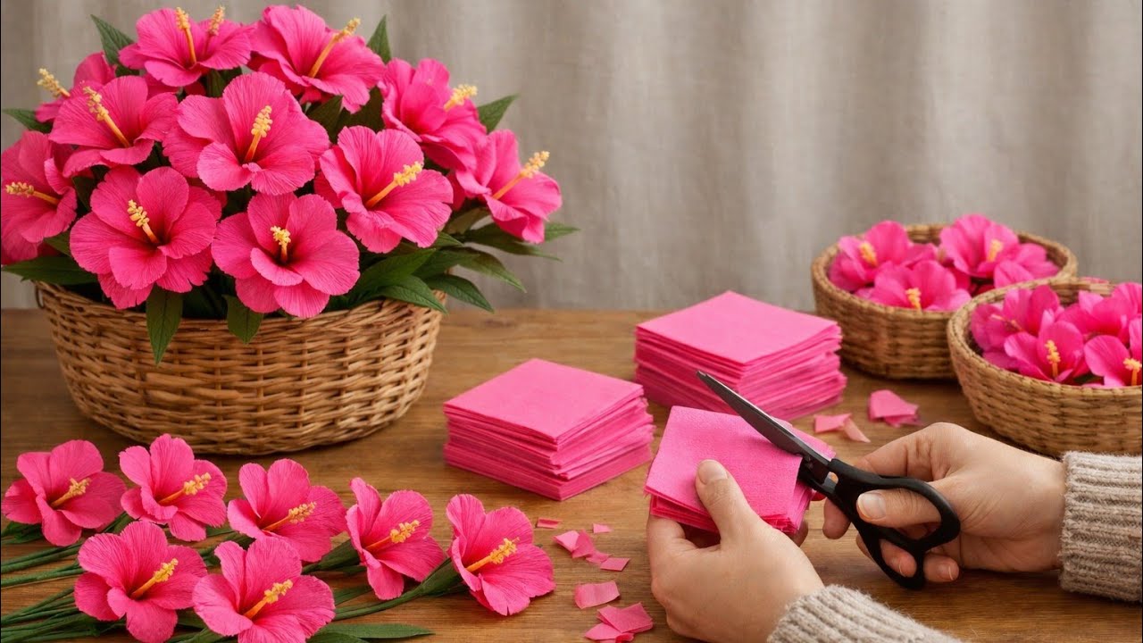 DIY crepe paper Flower Ideas | How to Make Flowers With crepe paper| Easy crepe paper Crafts