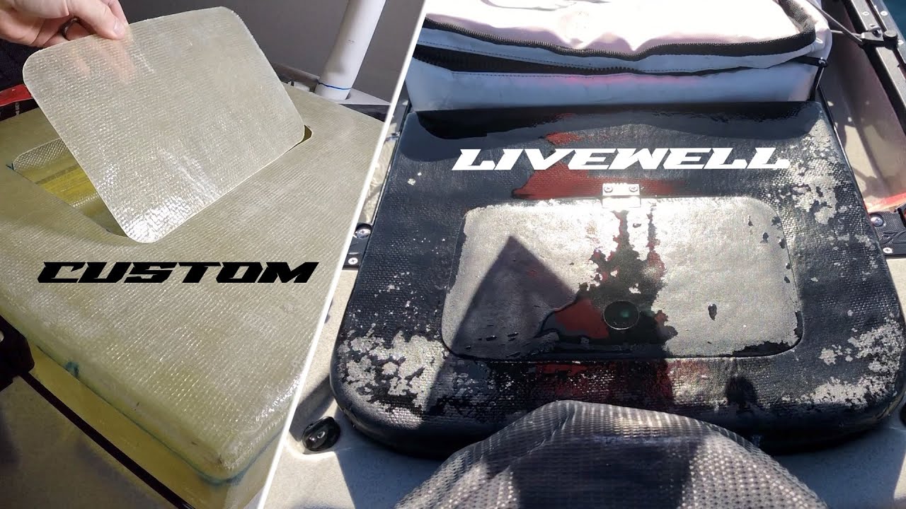 DIY kayak Livewell, Hobie Outback bait tank, Fiberglass livewell
