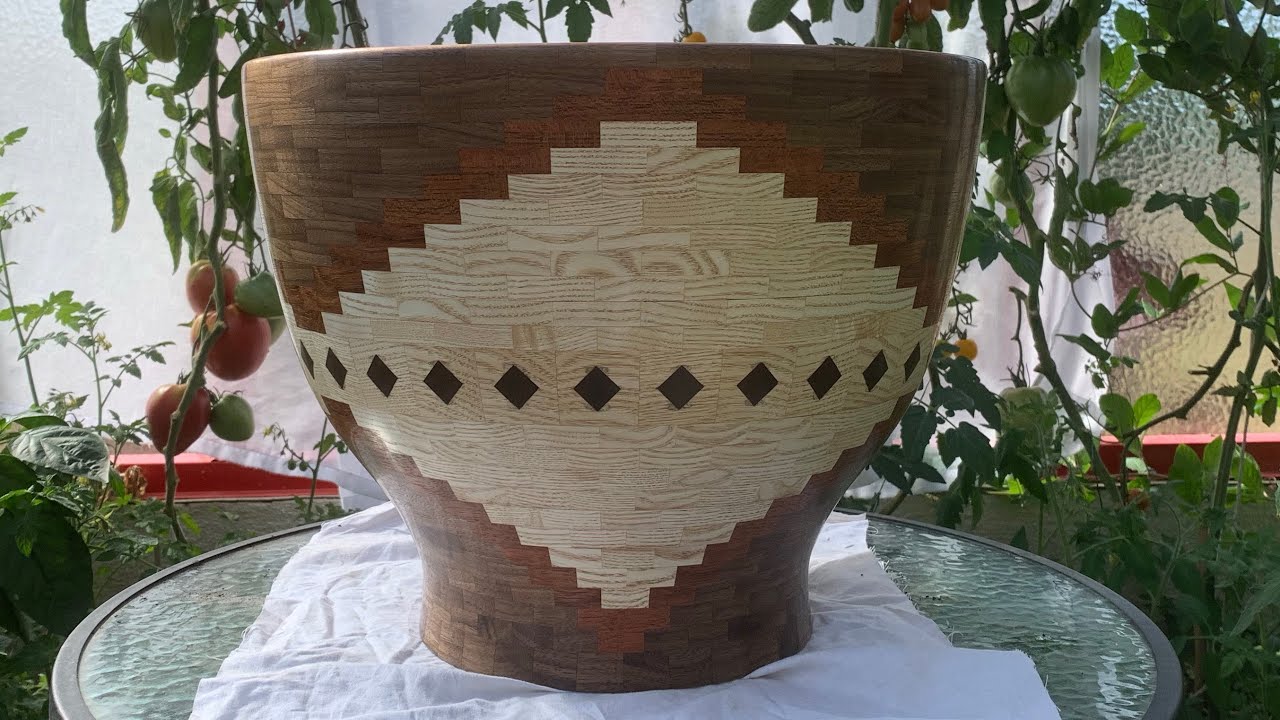 Segmented Ash, Jatoba and Walnut Bowl | Segment Skål #28 | Woodturning
