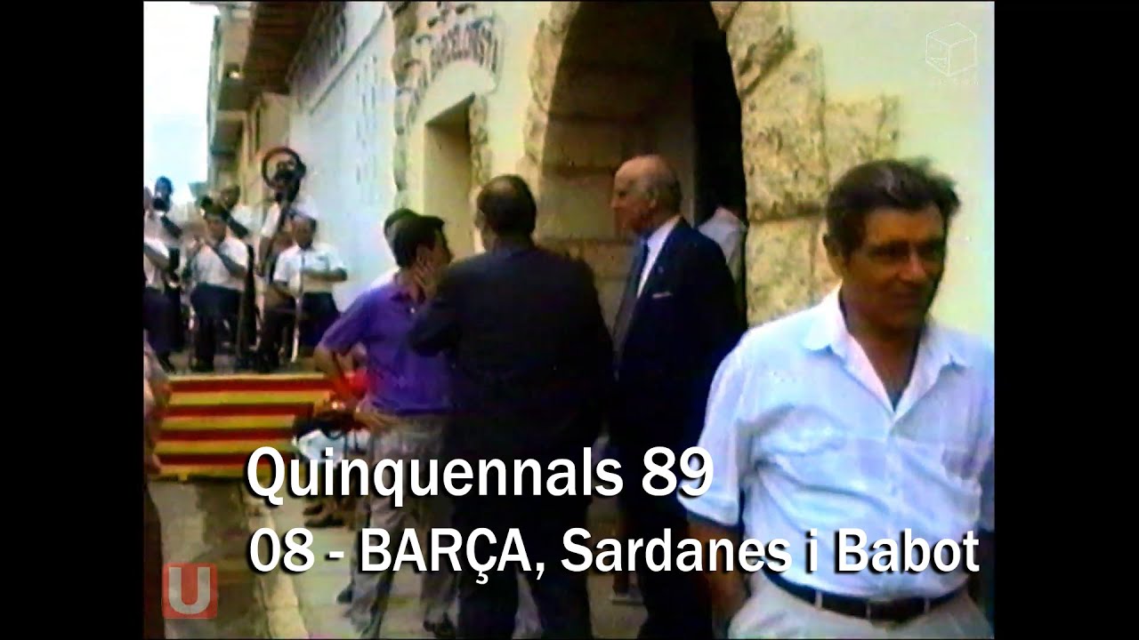 08 - BARÇA, Imatges visita Casaus, ball de sardanes i entrevista Babot. Quinquennals 89 - Arxiu TVU