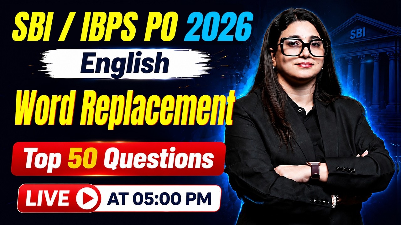 SBI PO 2026 | IBPS PO 2026 English | Word Replacement Top 50 Questions | by Rubaika Ma'am