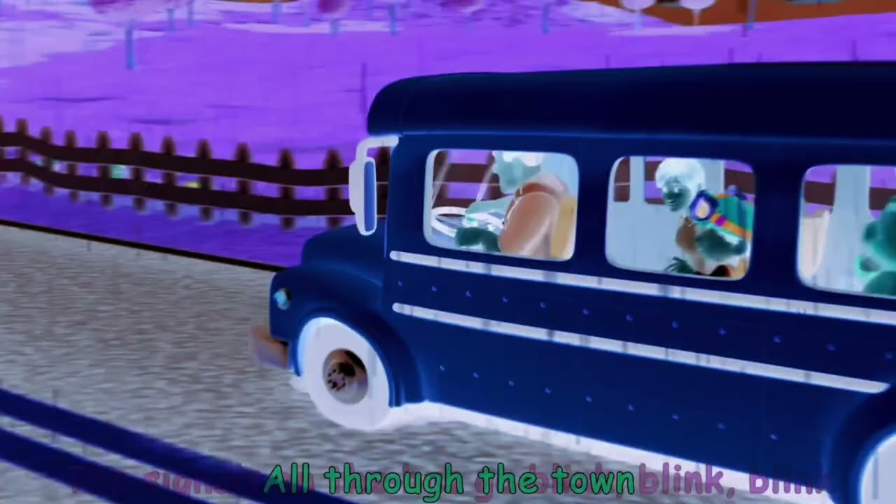 Cocomelon says the signals on the bus go blink, blink, blink / voice pitch effects