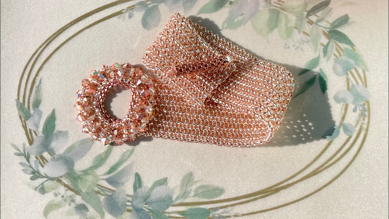 Beaded Herringbone Stitch with a center stage piece