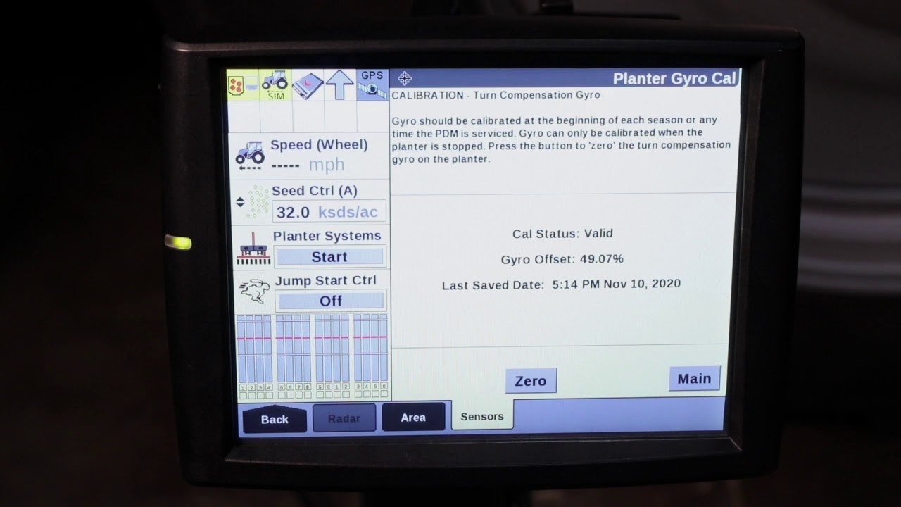 Early Riser 2000 Series Planter Turn Compensation Gyro Calibration
