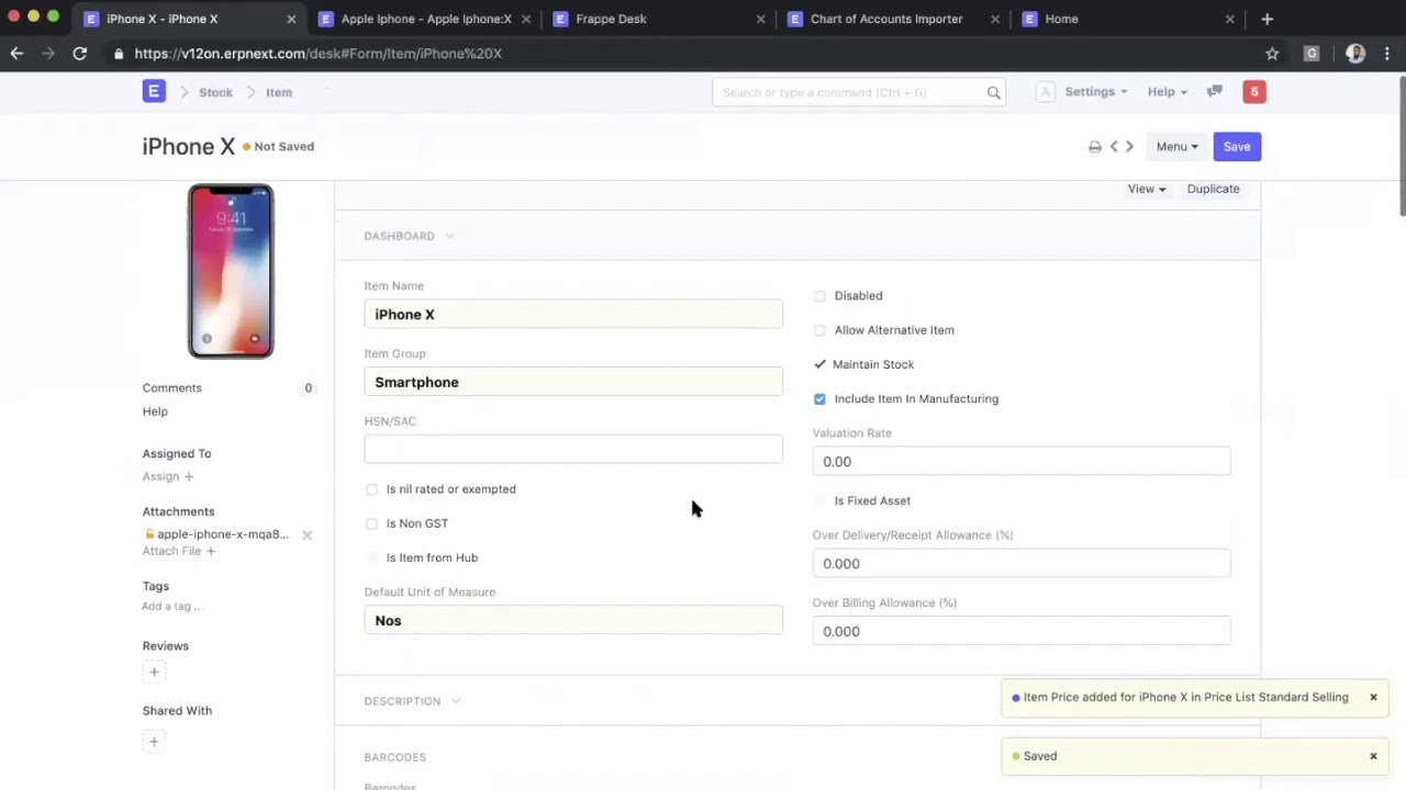 ERPNext - Item Tax Template and Tax Category in version 12