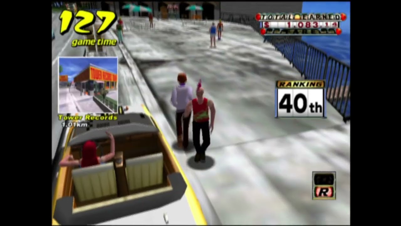What happens if you eject a Crazy Taxi disk from Playstation 2 while it's running?