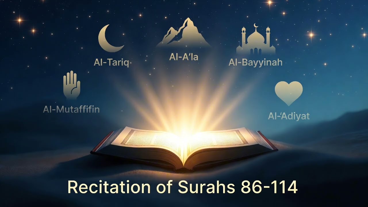 “Complete Recitation of Surahs 86–114 | Al-Tariq to An-Nas | Quran Audio”