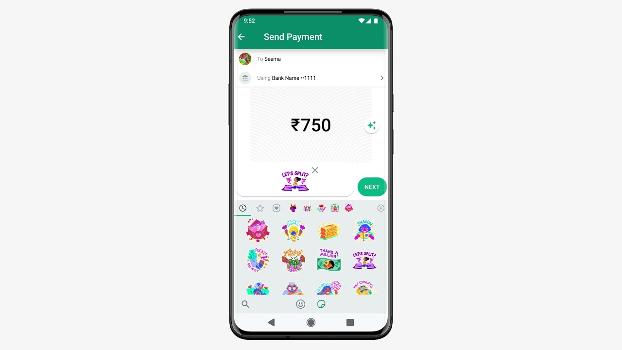 How to add stickers to payments on WhatsApp (India)