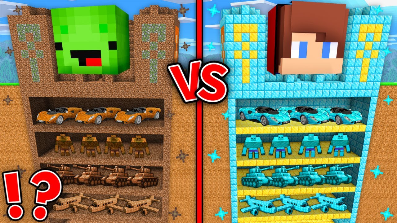 Mikey POOR vs JJ RICH Temple Underground Base in Minecraft - Maizen