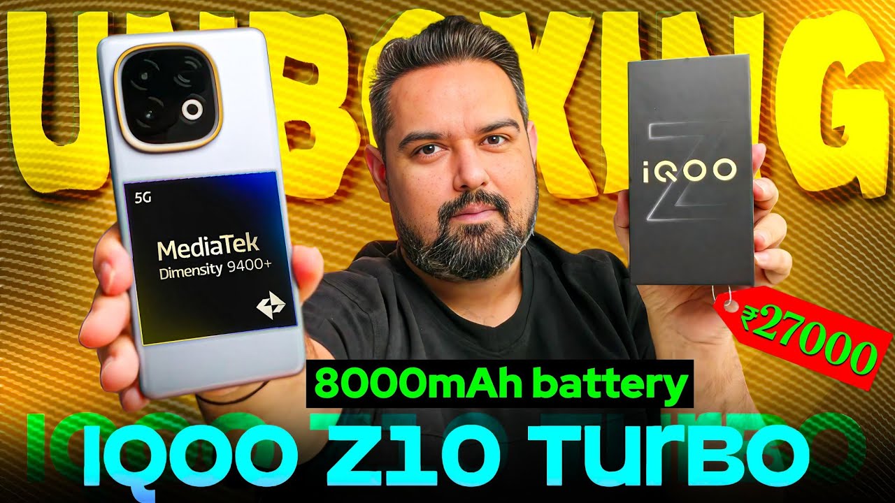 iQOO Z10 Turbo Plus Unboxing || 8000mAh Battery || Dimensity 9400+ || 144hz Refresh Rate 🔥