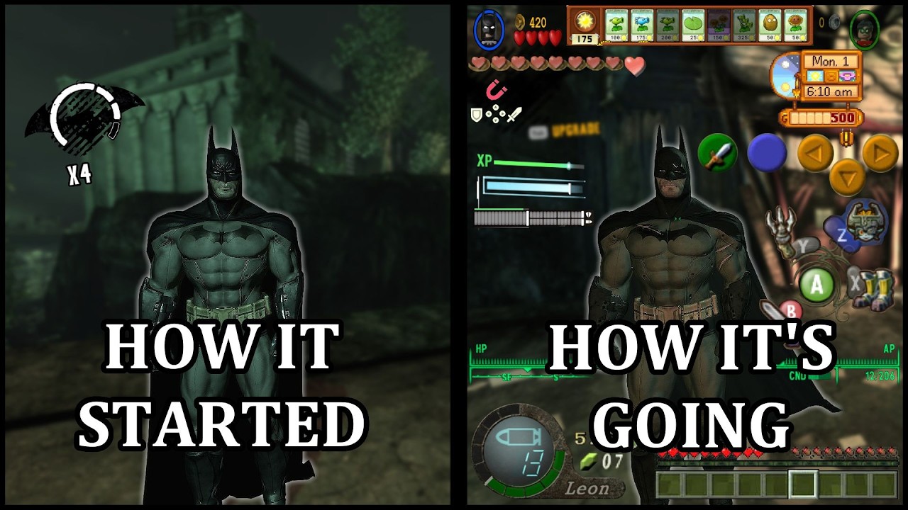 Batman: Arkham Asylum but Every 10 Minutes a New HUD Is Added