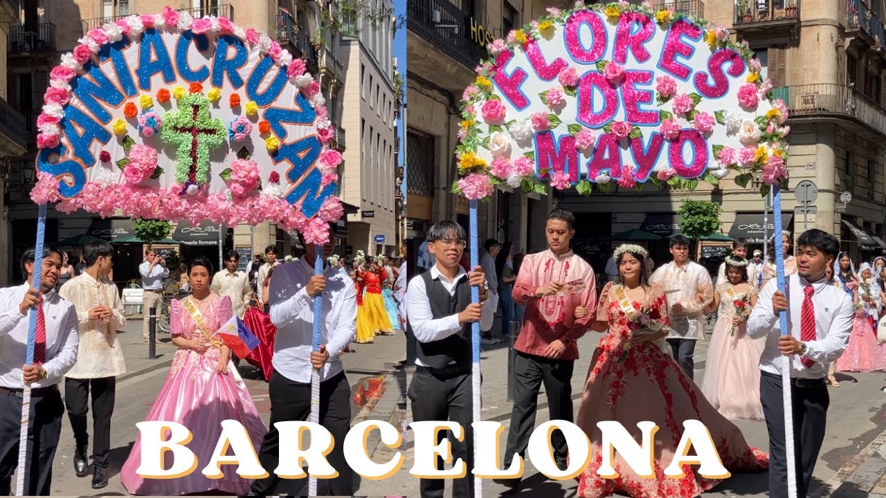 🇵🇭 Santacruzan 2025 in Barcelona | Filipino Flores de Mayo Procession 🇪🇸 | San Agustín Church