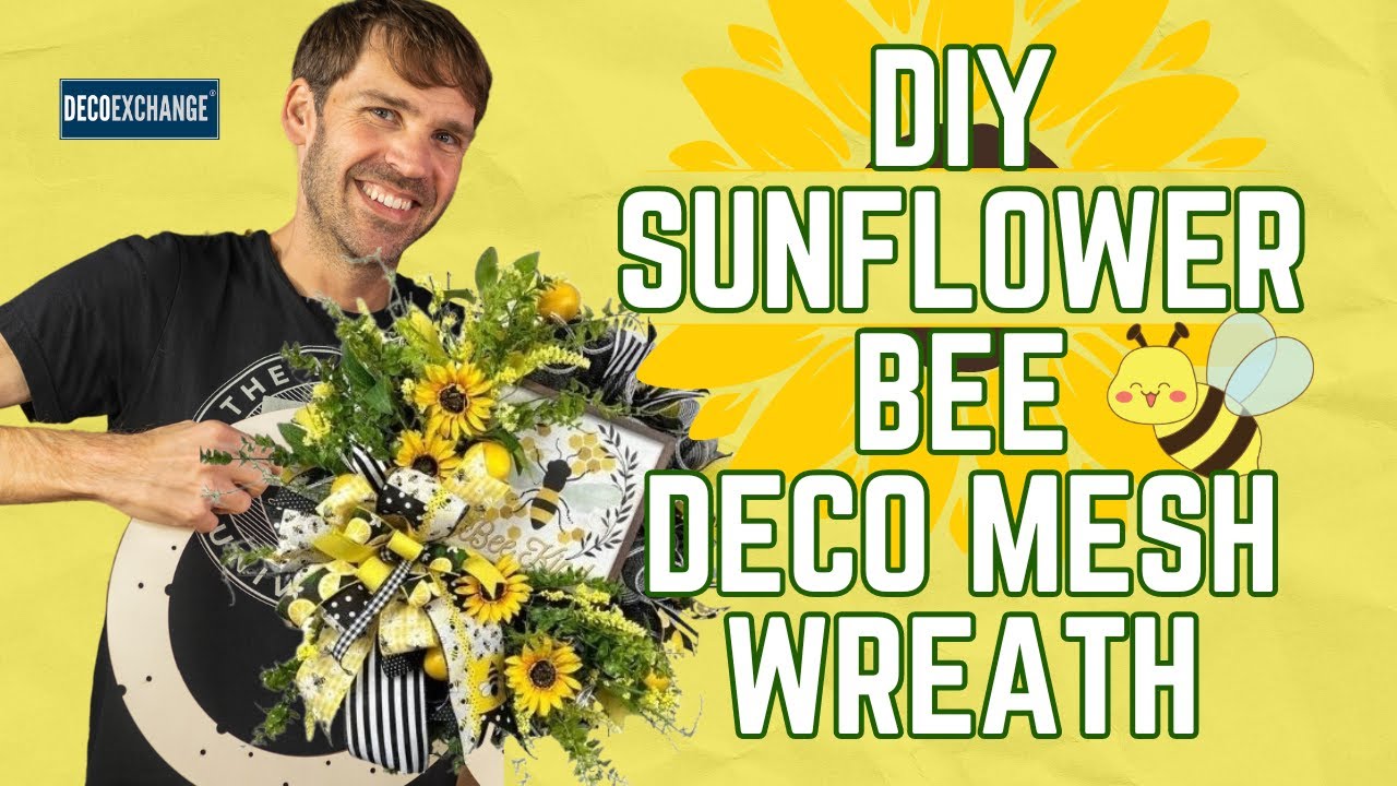DIY Sunflower Bee Deco Mesh Wreath Tutorial | DecoExchange Live Replay