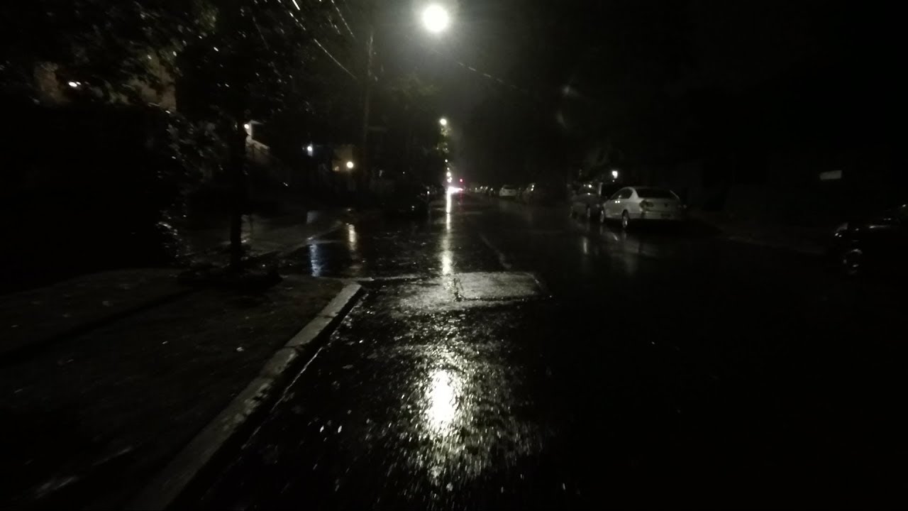Walking in the Rain at Night