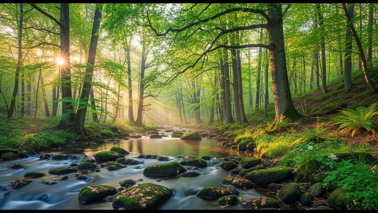 Peaceful Flowing River 🌊 Natural Ambience Sound for Deep Sleep and Stress Relief #936