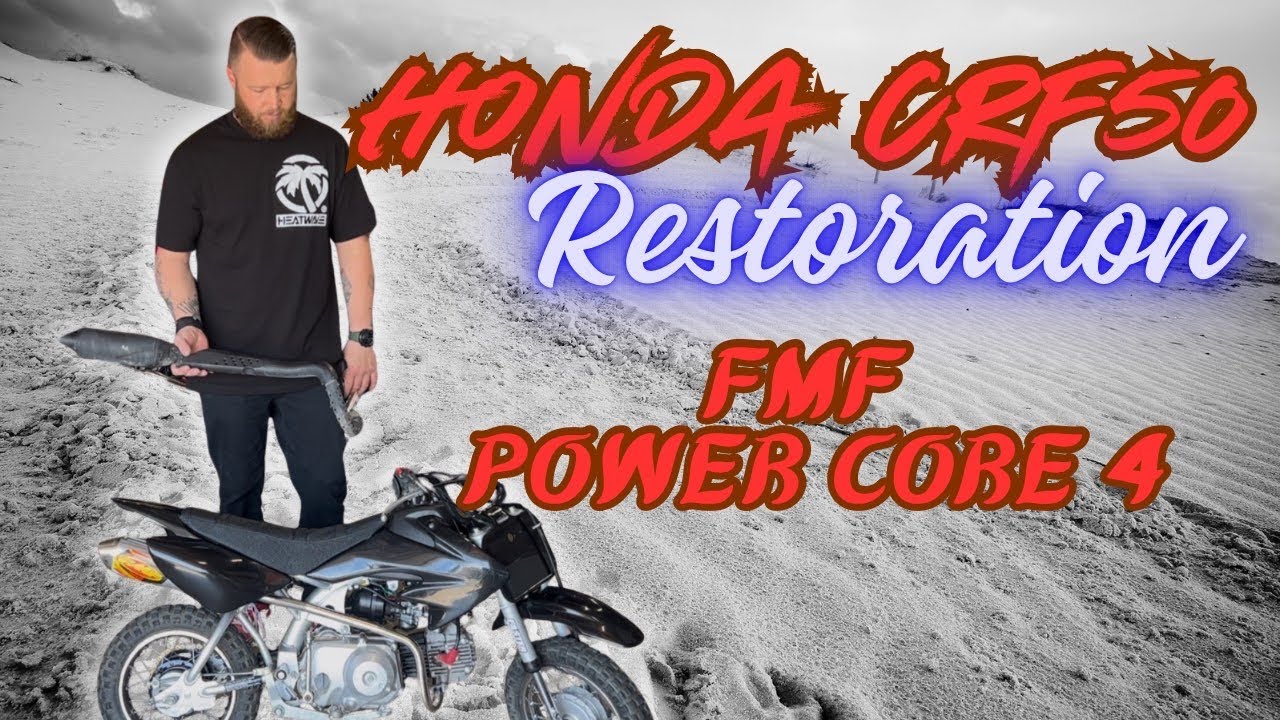 Honda CRF50 Restoration - FMF Powercore 4 exhaust install