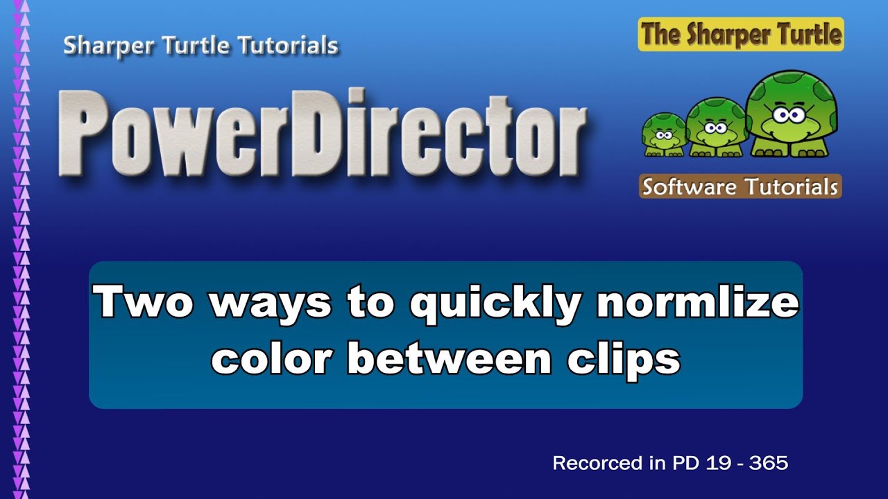 PowerDirector - Two ways to normalize color between Tracks