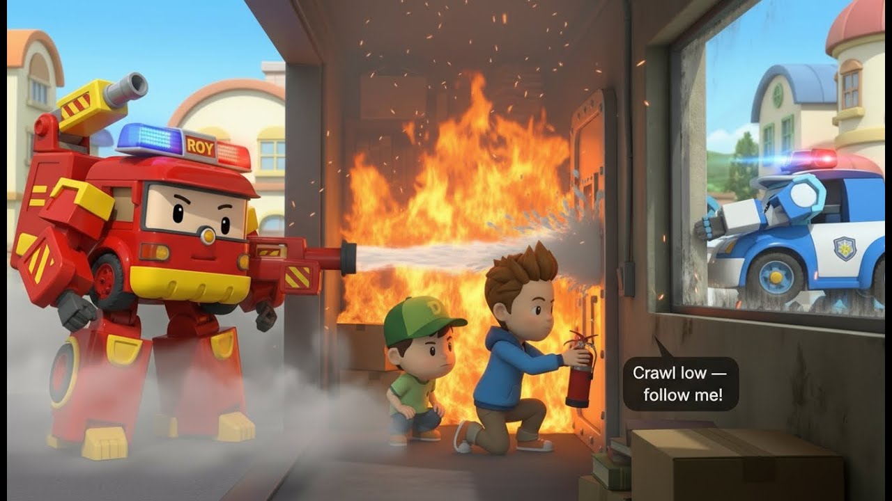Library Fire Rescue! 🚒 Fire Safety for Kids 🚔 Robocar Poli | Best Educational Cartoon for Children