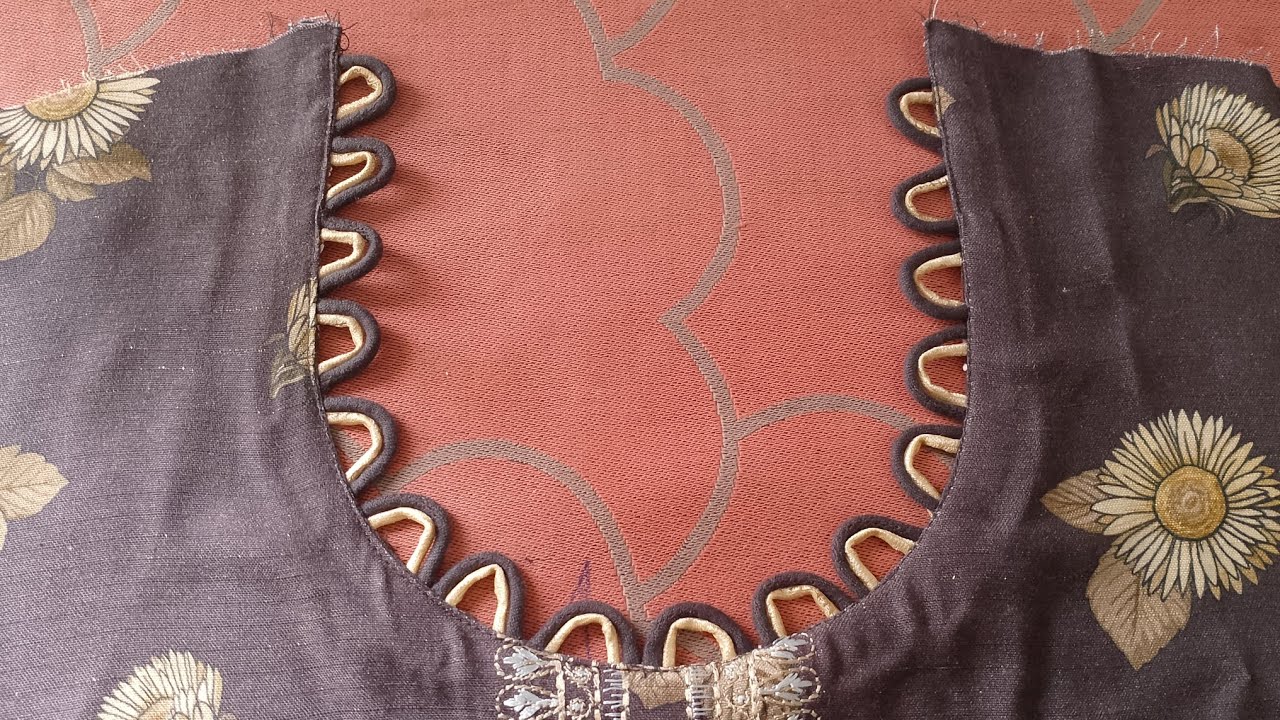 Dori loops neck design cutting and stitching - Dress Design Ideas 