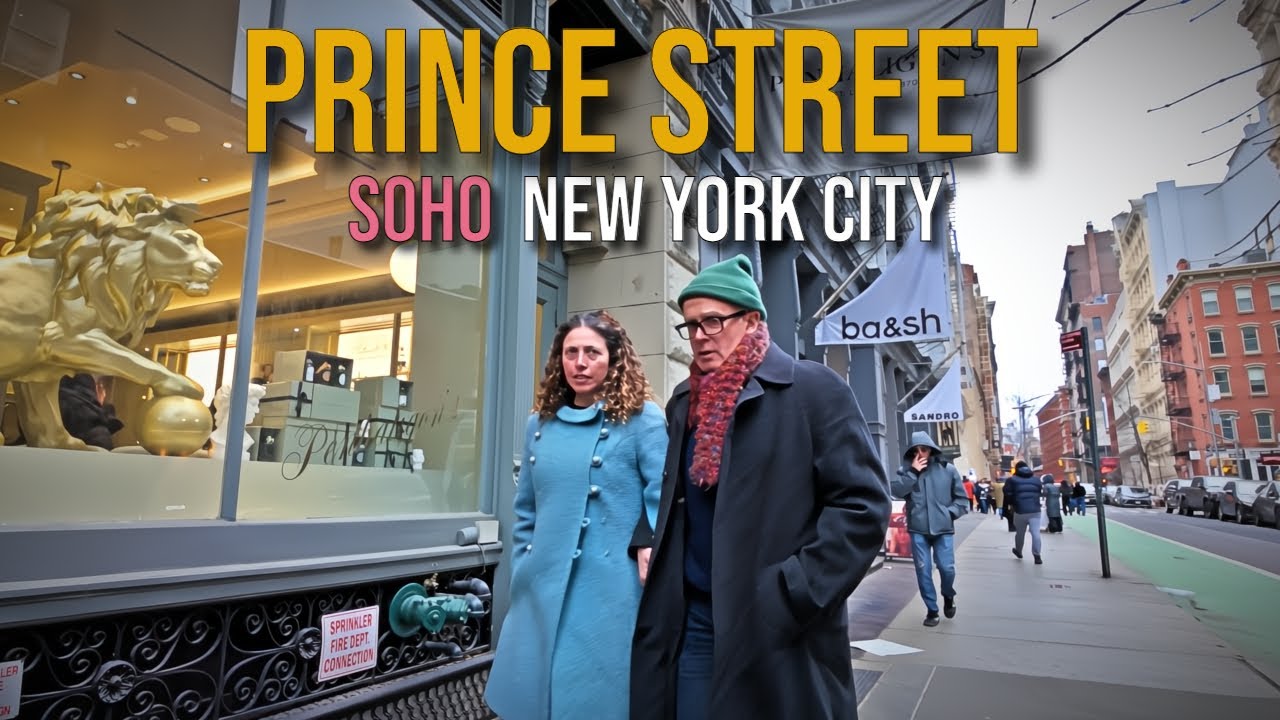 【4K】𝐖𝐀𝐋𝐊 🇺🇸 Visiting Prince Street in SOHO, New York City 🚕🗽🌭