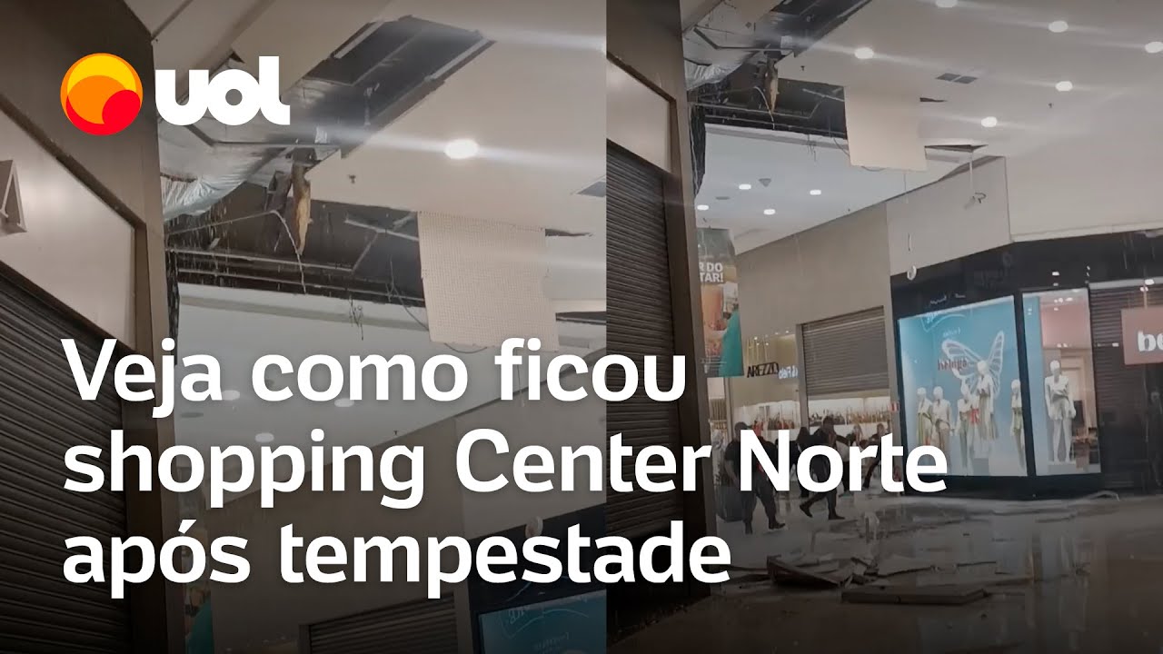Chuva em São Paulo: Veja como ficou o shopping Center Norte após parte do teto desabar