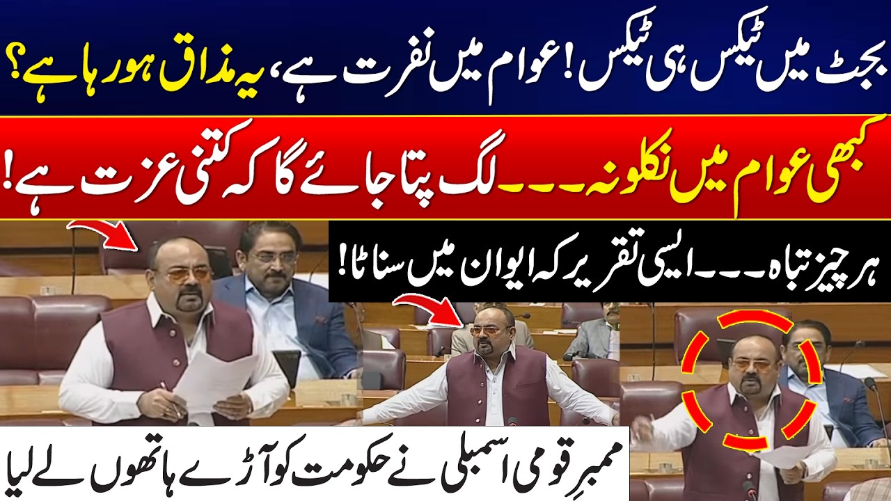 Budget 2026-27: MNA Blasts Government Over Heavy Taxes! Fiery Speech Stuns National Assembly! 24News