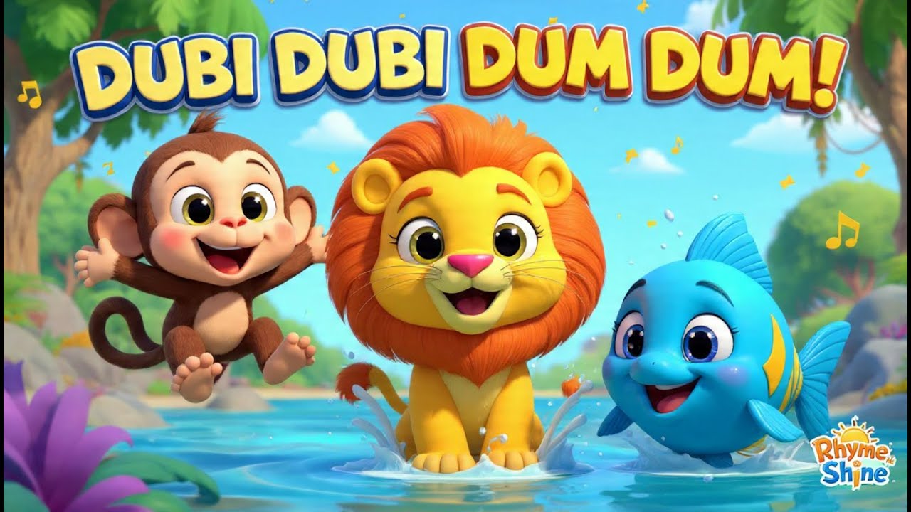 Dubi Dubi Dum Dum 🎵 | Jungle & Ocean Animal Song for Kids | 3D Rhyme #dubidubidumdum