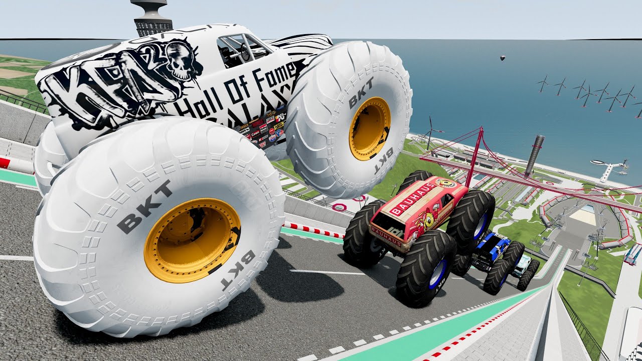 Random Crashes - Epic High Speed Monster Truck Jumps 