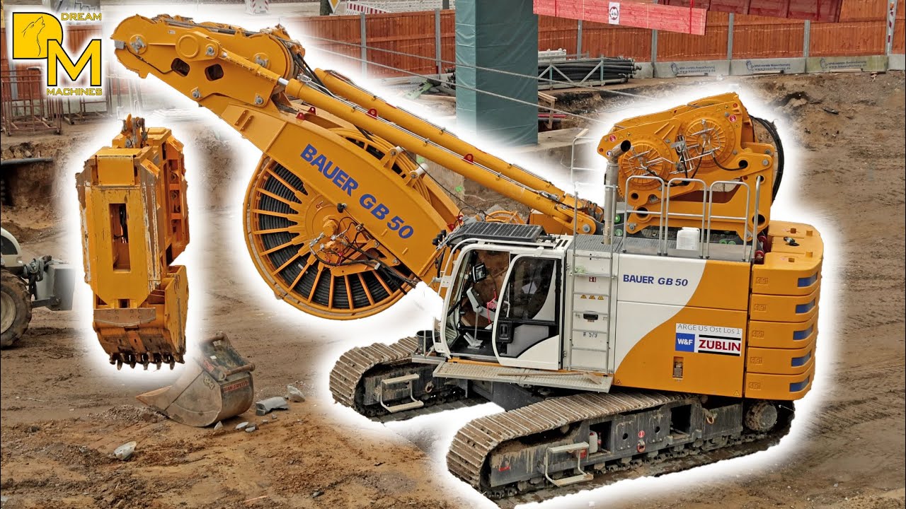 advanced digger BAUER GB 50 digger slurry wall low headroom 🚇⚠️digging subway tunnel below bridge #1