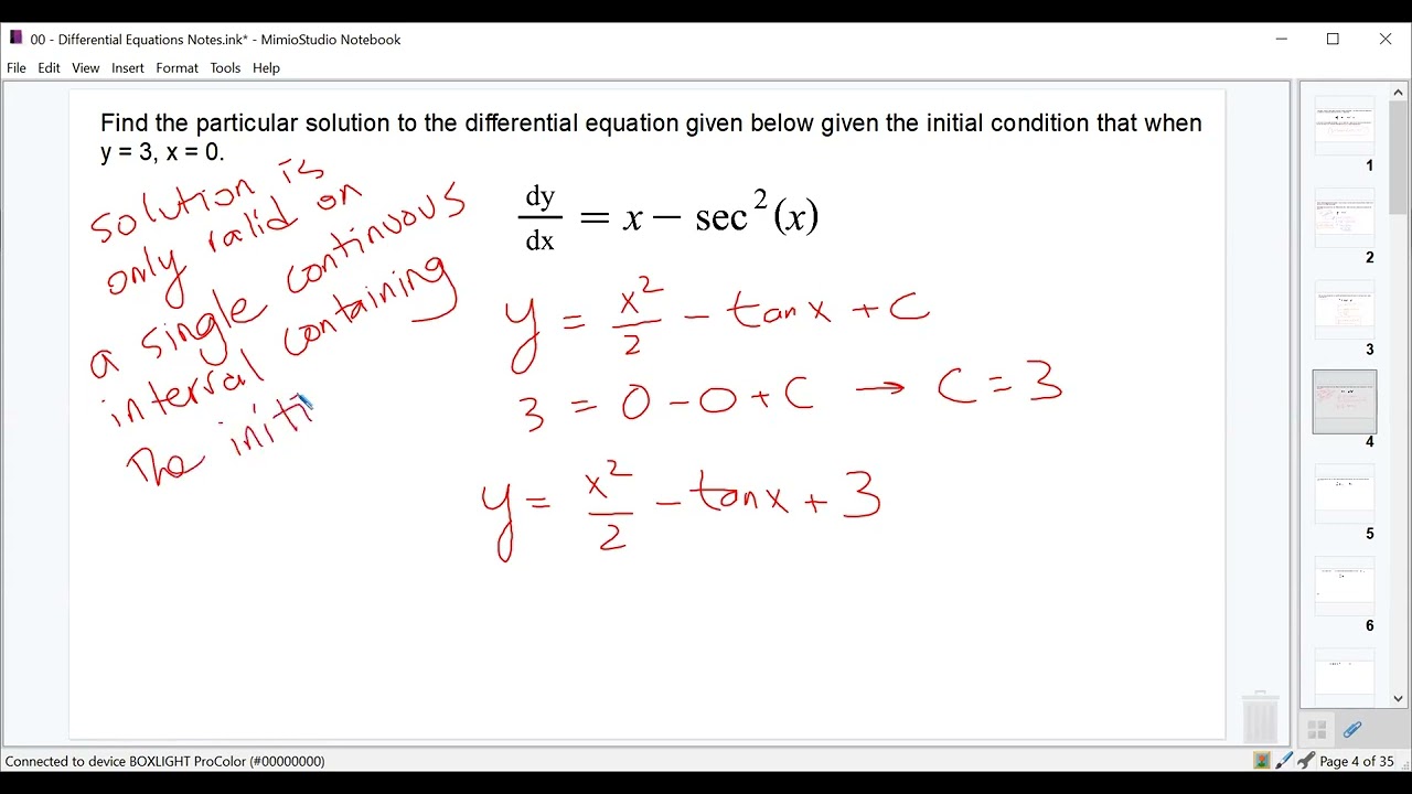 Differential Equations Lecture 1 - Basic First Order Differential Equations