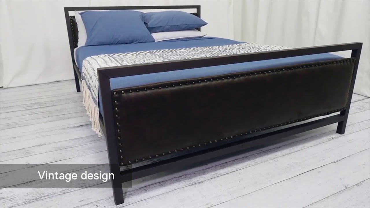 4098239 DHP Vintage Metal and Upholstered Bed