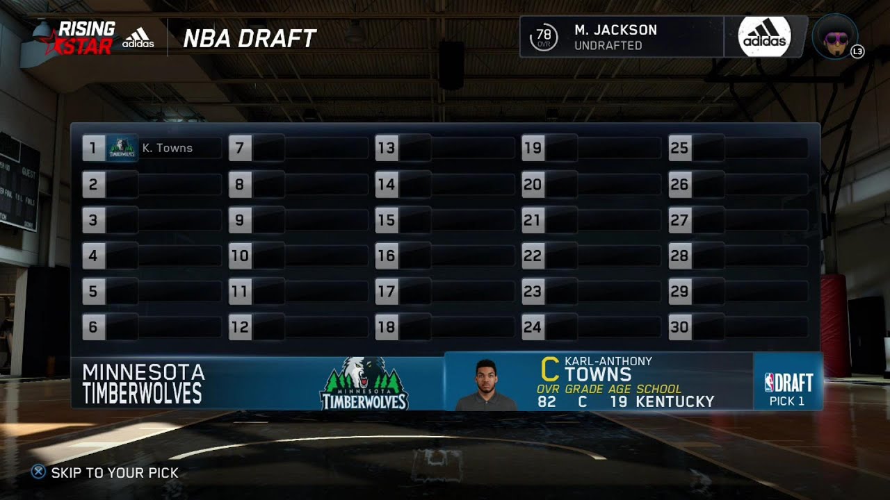 NBA LIVE 16 PS4 - NBA Draft