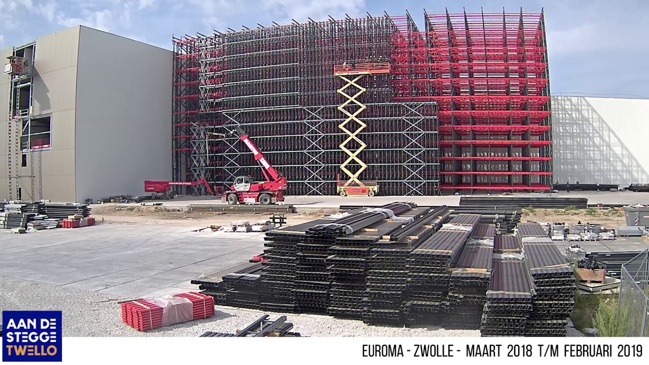 Timelapse video nieuwbouw fabriek Koninklijke Euroma Zwolle