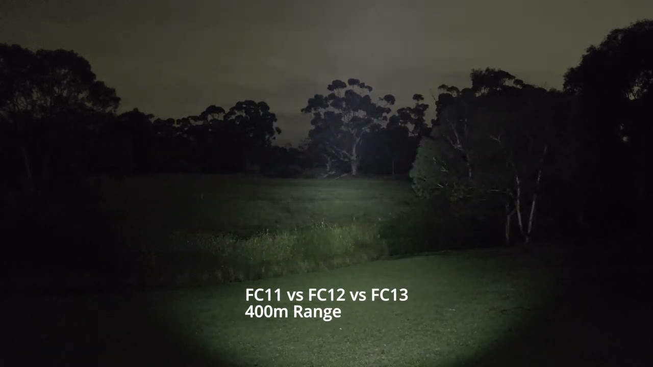 Flashlight Beamshot Comparison: FC11 vs FC12 vs FC13