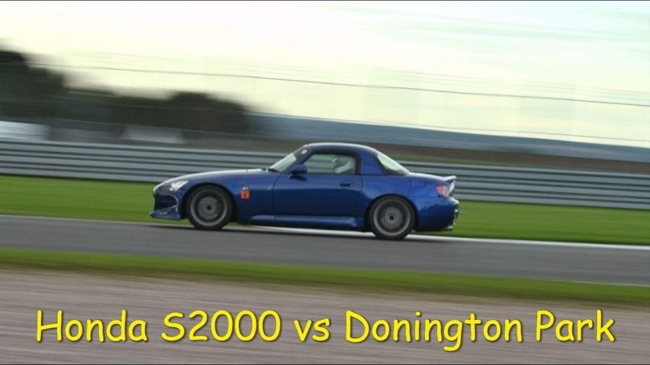 Honda S2000 lap at Donington Park with big sideways