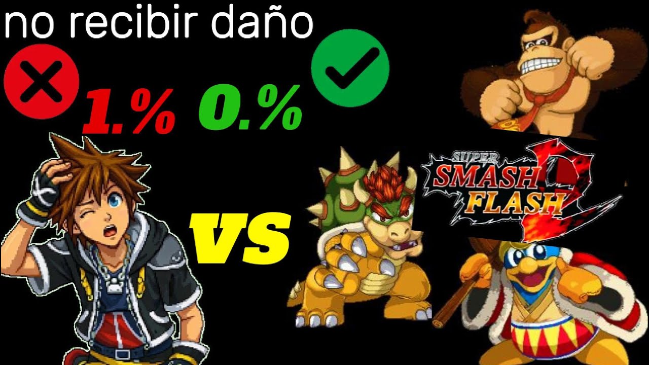 Si recibo daño Reinicio la partida (Retos locos) en Super Smash Flash Flash 2