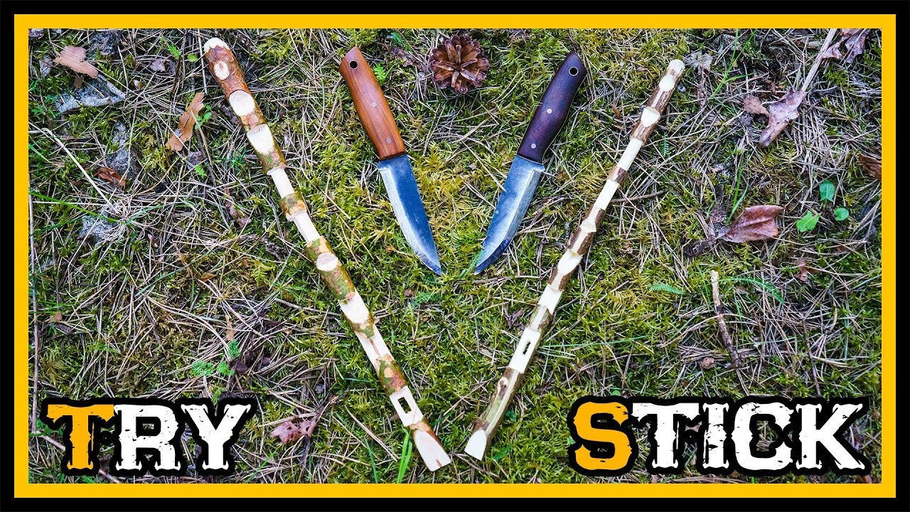 🔪 Try Stick nach Mors Kochanski 🌳 - Schnitzen üben - Outdoor Bushcraft Skills