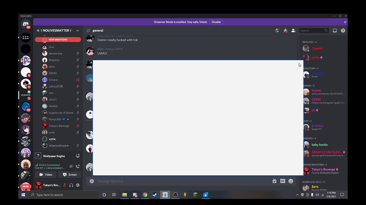 Tokyo’s Revenge confessing to his actions on discord