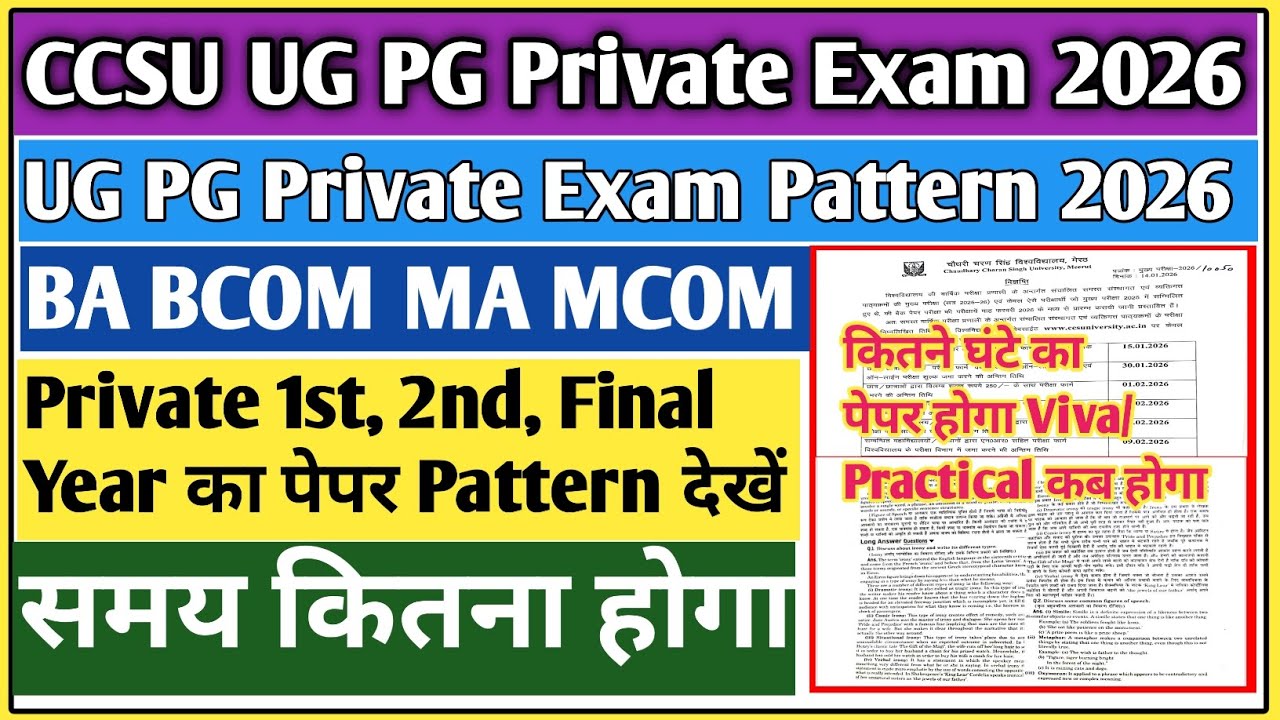 CCSU private exam pattern 2026 | Ccsu Exam pattern |CCSU exam pattern 2026 | CCSU Paper pattern
