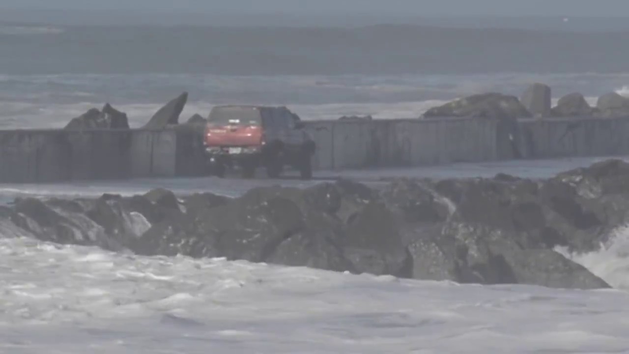 Driving on Humboldt Bay's North Jetty is Not Advised