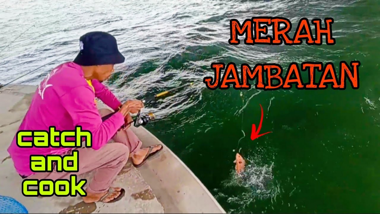 #EP925 Buah Mula Dia Bagi Merah - mancing bawah jambatan Pulau Pinang