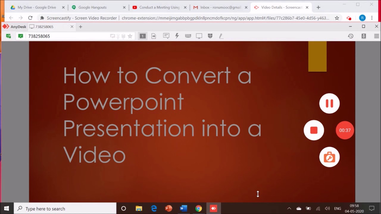 Converting Powerpoint Presentation into Video using AZ Screen Recorder