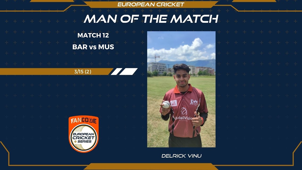 Doing the business again Delrick Vinu very good bowling in Bulgaria