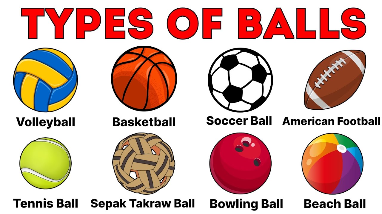 Types of Balls | Ball Vocabulary | Different Types of Ball | Learn Names of Sports Balls