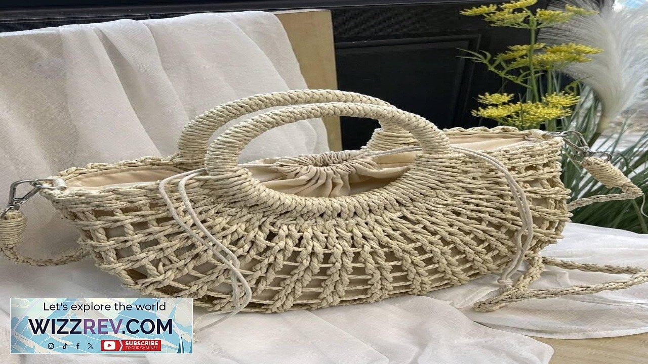 1 шт. Полукруглая ажурная сумочка, модная пляжная сумка из соломы для отдыха.